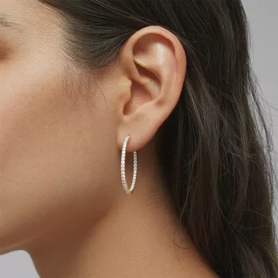 Classic Pavé Eternal Diamond Hoop Earrings